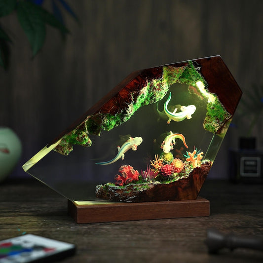 Axolotl Paradise Epoxy lamp