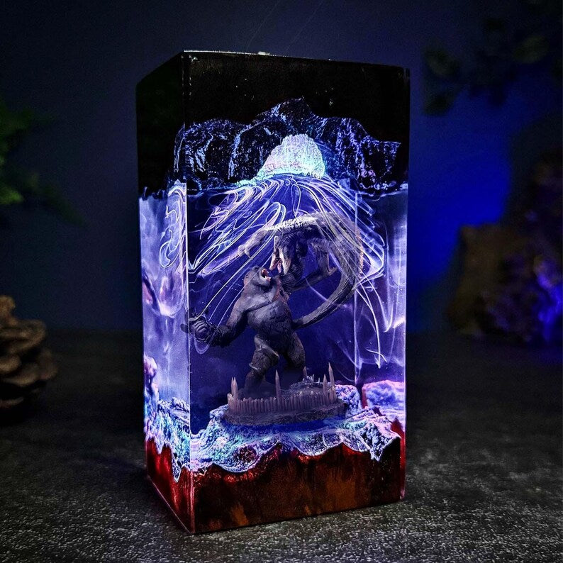 Gorilla vs Serpent Epoxy Lamp