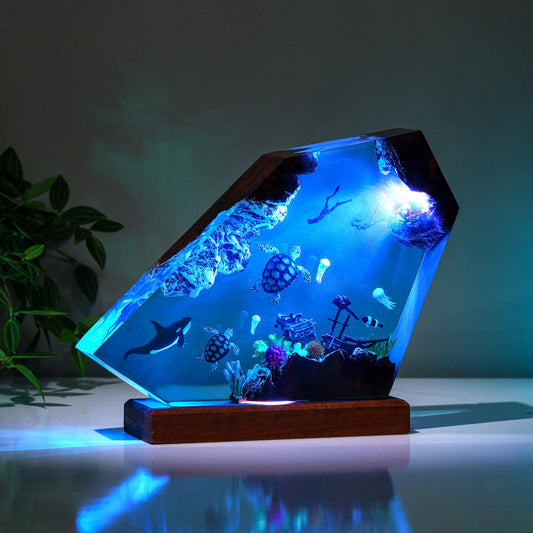 Orca and Divers Night Ligh