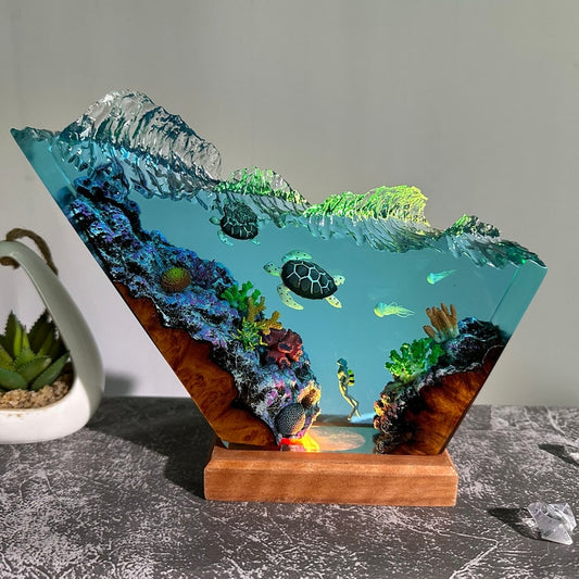 Ocean Depths – Epoxy Art Lamp