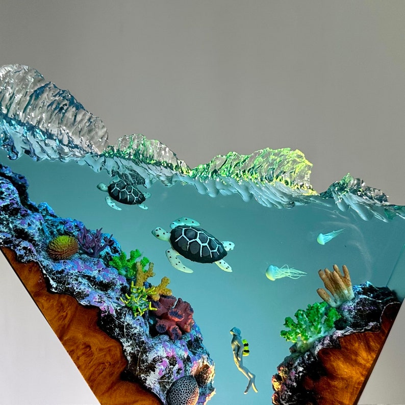 Ocean Depths – Epoxy Art Lamp