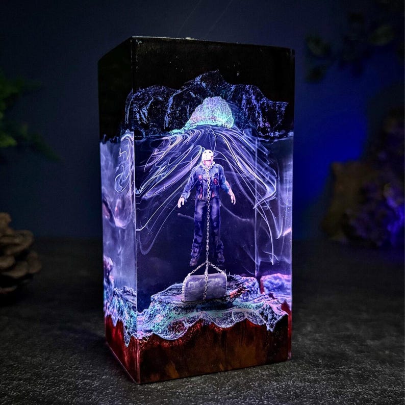 Jason Voorhees Epoxy Lamp