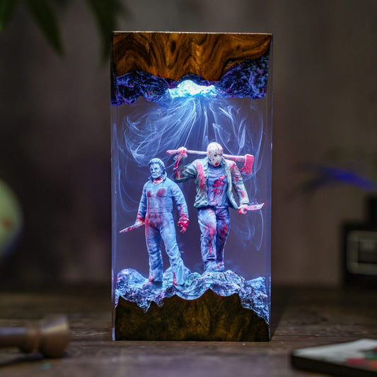 Horror Resin Diorama Lamp (Jason and Michael Edition)
