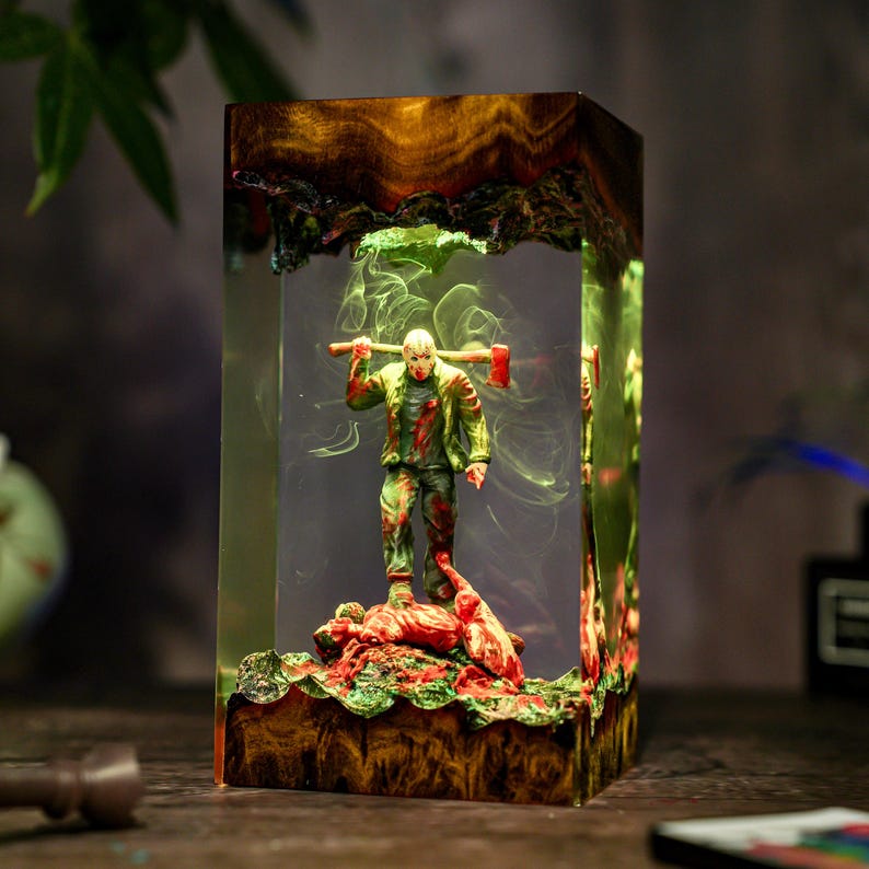 Horror Resin Diorama Lamp (Jason and Michael Edition)