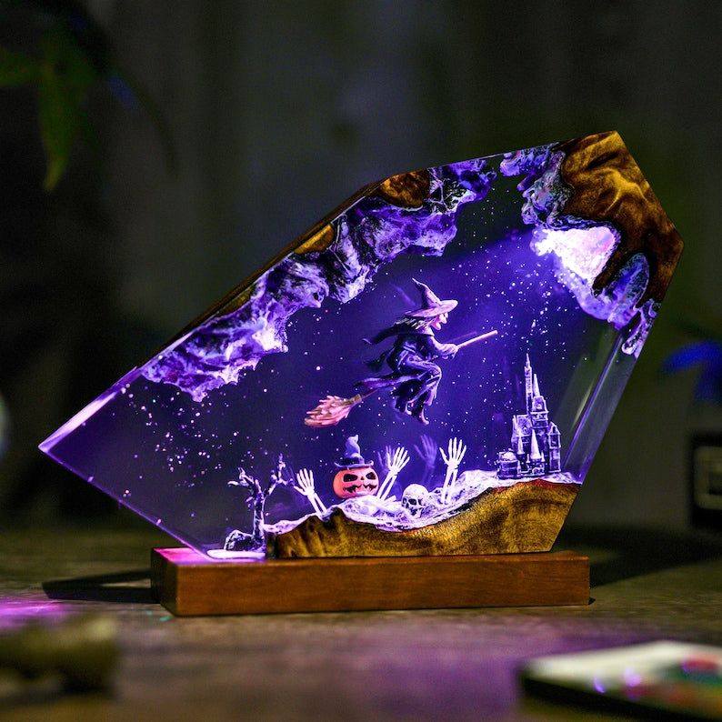 Witch Flight Epoxy lamp