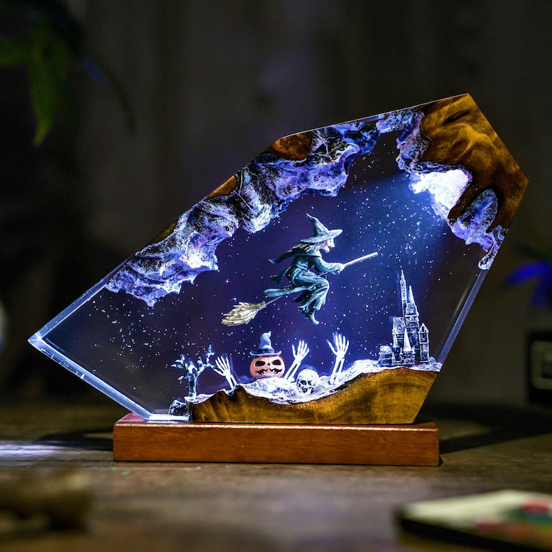 Witch Flight Epoxy lamp