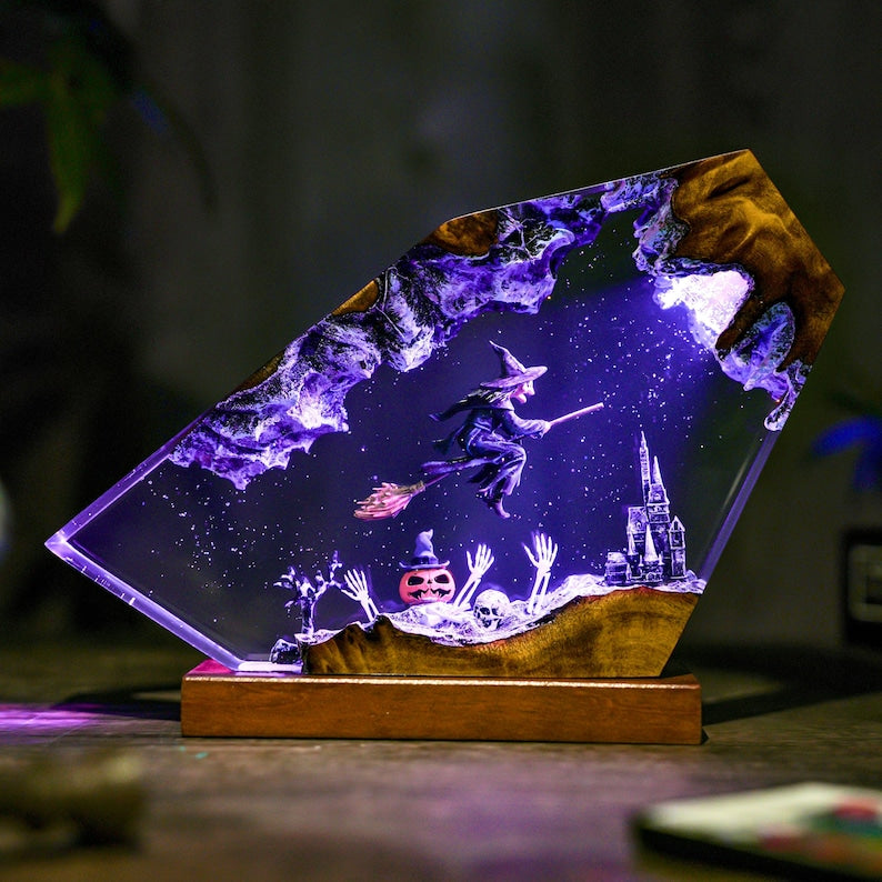Witch Flight Epoxy lamp
