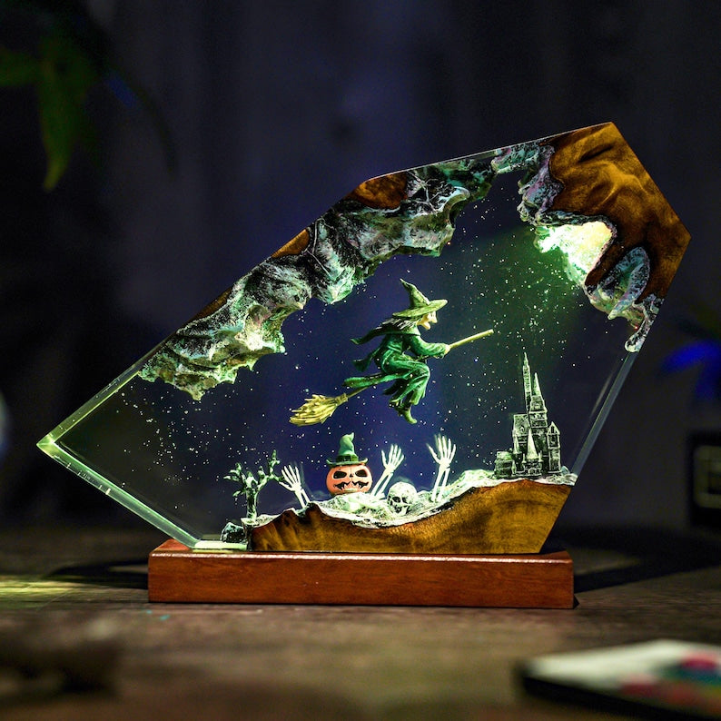 Witch Flight Epoxy lamp