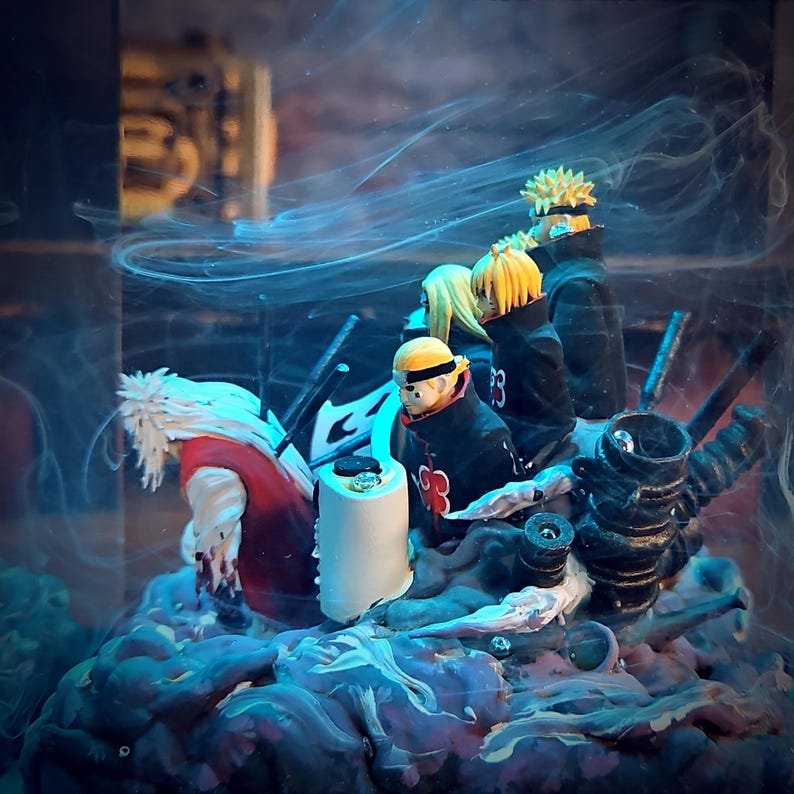 Jiraiya vs Pain Diorama Resin Lamp