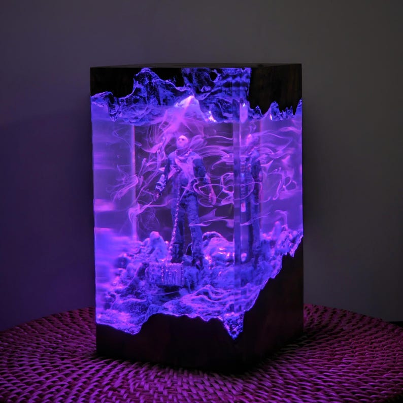 Jason Voorhees Epoxy Lamp