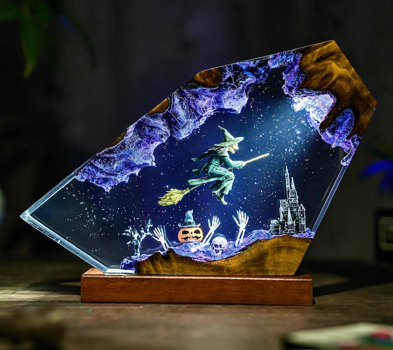 Witch Flight Epoxy lamp