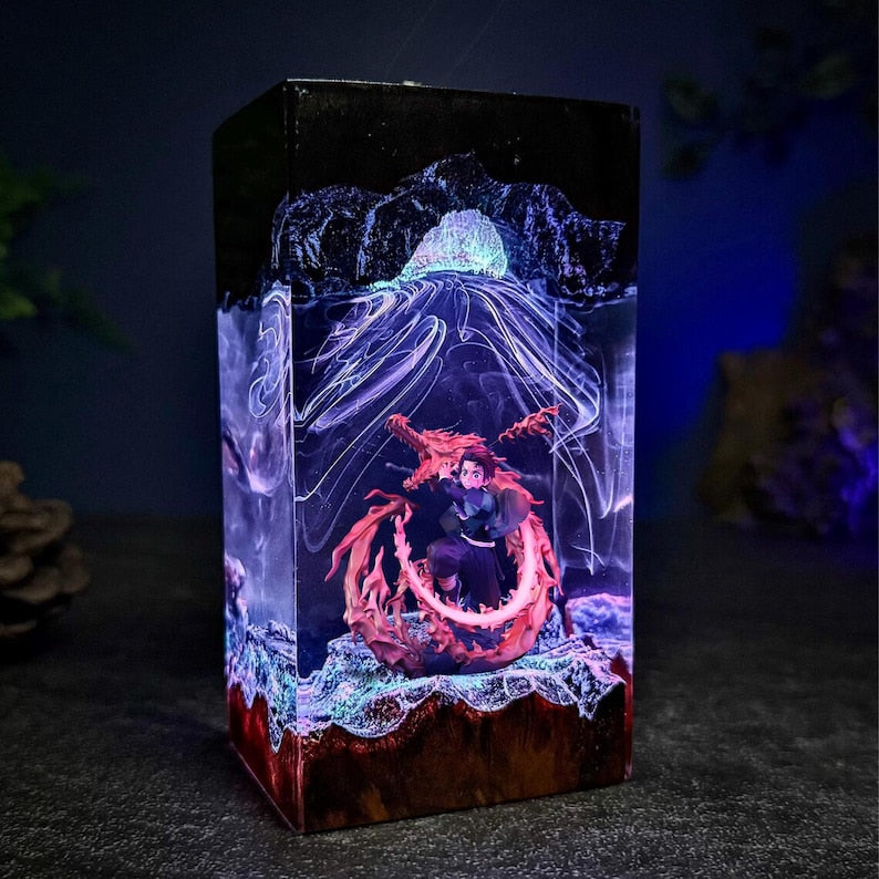 Tanjiro Kamado Epoxy Lamp – Hinokami Kagura Edition