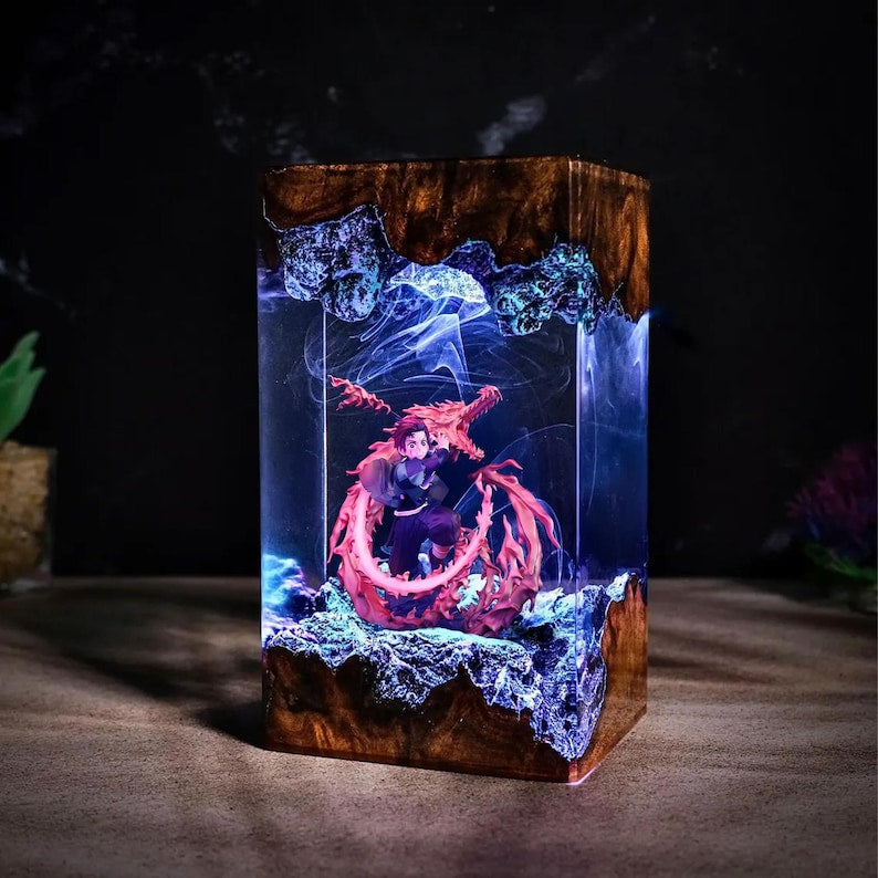 Tanjiro Kamado Epoxy Lamp – Hinokami Kagura Edition