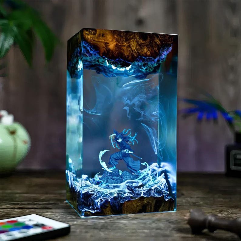 Giyu Tomioka Epoxy Lamp – Demon Slayer Edition