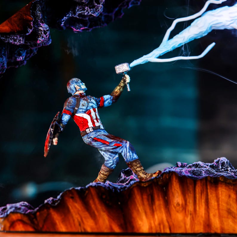 Captain America Epoxy Lamp